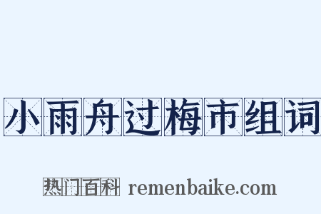 小雨舟过梅市组词是什么意思的图片